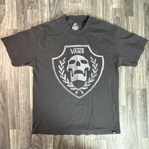 Vans Skull Crest Logo T-Shirt Men’s Size L Black Streetwear Skate Punk Tee